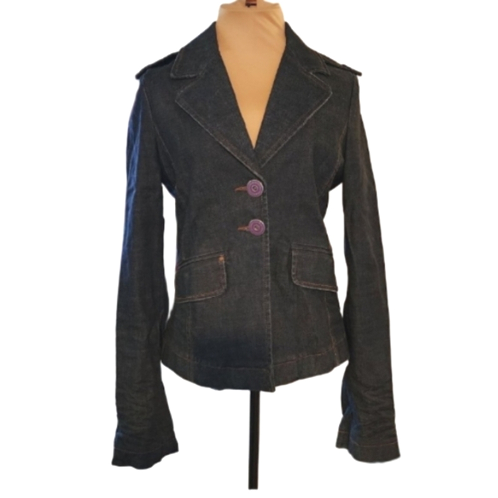 Iceberg ICE·J Y2K Studded Logo Denim Blazer Jacket Made in Italy IT44/M‎